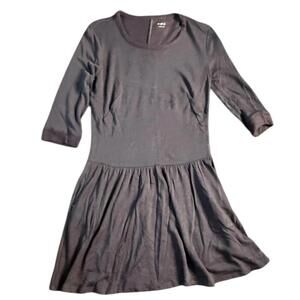 Three Dots gray drop waist knit dress with pockets soft stretch casual medium